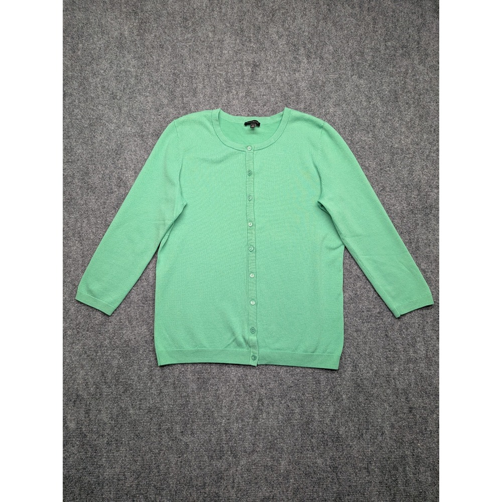 Talbots Womens Cardigan‎ Sweater Knit Green Small Casual Career Work Capsule